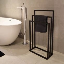 Badkamerhanger Handdoekenrek 3 Armen Zwart 13 Badkamerhanger Handdoekenrek 3 Armen Zwart -Badkamer Kast Winkel 1200x1200 1001