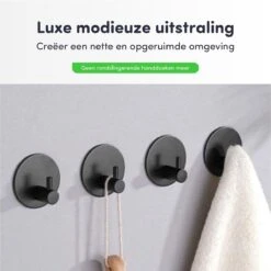 4x Handdoekhaakjes (Zelfklevend) Van RVS Zwart – Zelfklevende Haakjes – Wandhaak – Badkamer Accessoires – Ophanghaken Voor Keuken Toilet Of WC -Badkamer Kast Winkel 1200x1200 1018