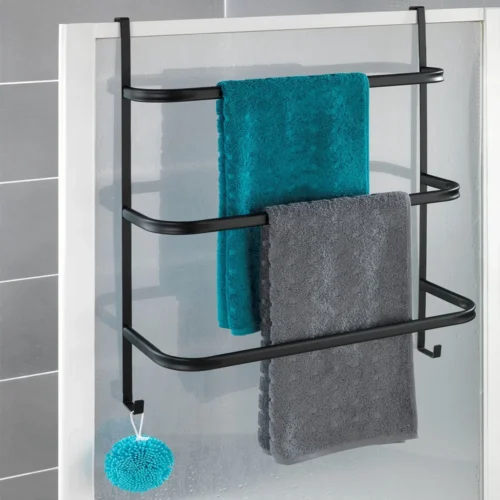 WENKO Handdoekhouder Irpinia 78x55cm Staal Zwart - Handdoekrek - Handdoekenrek Badkamer -Badkamer Kast Winkel 1200x1200 1032