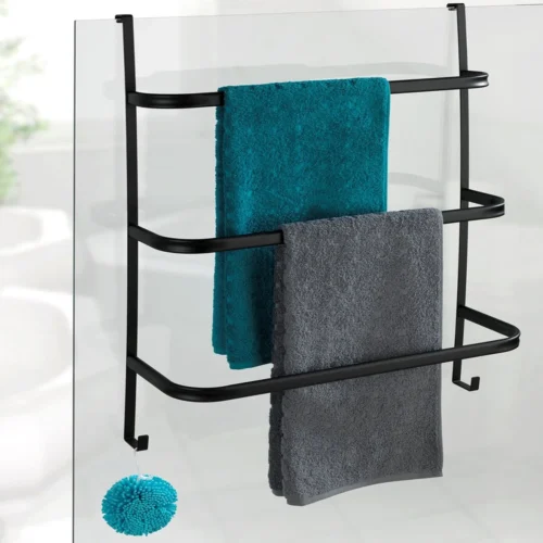 WENKO Handdoekhouder Irpinia 78x55cm Staal Zwart - Handdoekrek - Handdoekenrek Badkamer -Badkamer Kast Winkel 1200x1200 1033