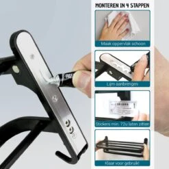 Vannons - Handdoekrek - Handdoekrek Badkamer - 2 Handdoeken - Handdoekrek Zelfklevend - Zwart 15 Vannons - Handdoekrek - Handdoekrek Badkamer - 2 Handdoeken - Handdoekrek Zelfklevend - Zwart -Badkamer Kast Winkel 1200x1200 1050