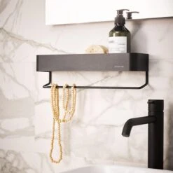 Sealskin Brix - Wandrek Met Handdoekrek 35 Cm - Zwart -Badkamer Kast Winkel 1200x1200 1066