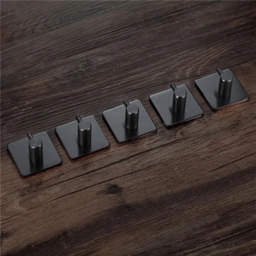 Plakhaakjes - Handdoekhaakjes - Ophanghaak - Wandhaak - Vaatdoekhouder - Zelfklevend - RVS - Zwart -Badkamer Kast Winkel 1200x1200 1107