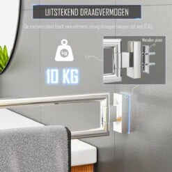 Nolad® Handdoekrek 2 Armig - Handdoekhouder - Handdoekenrek - RVS - Chroom -Badkamer Kast Winkel 1200x1200 1111