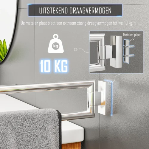 Nolad® Handdoekrek 2 Armig - Handdoekhouder - Handdoekenrek - RVS - Chroom -Badkamer Kast Winkel 1200x1200 1111