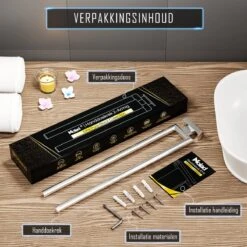 Nolad® Handdoekrek 2 Armig - Handdoekhouder - Handdoekenrek - RVS - Chroom -Badkamer Kast Winkel 1200x1200 1115
