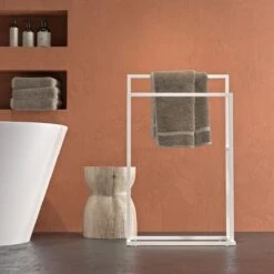 Sealskin Carré - Handdoekrek Vrijstaand - Wit -Badkamer Kast Winkel 1200x1200 1129