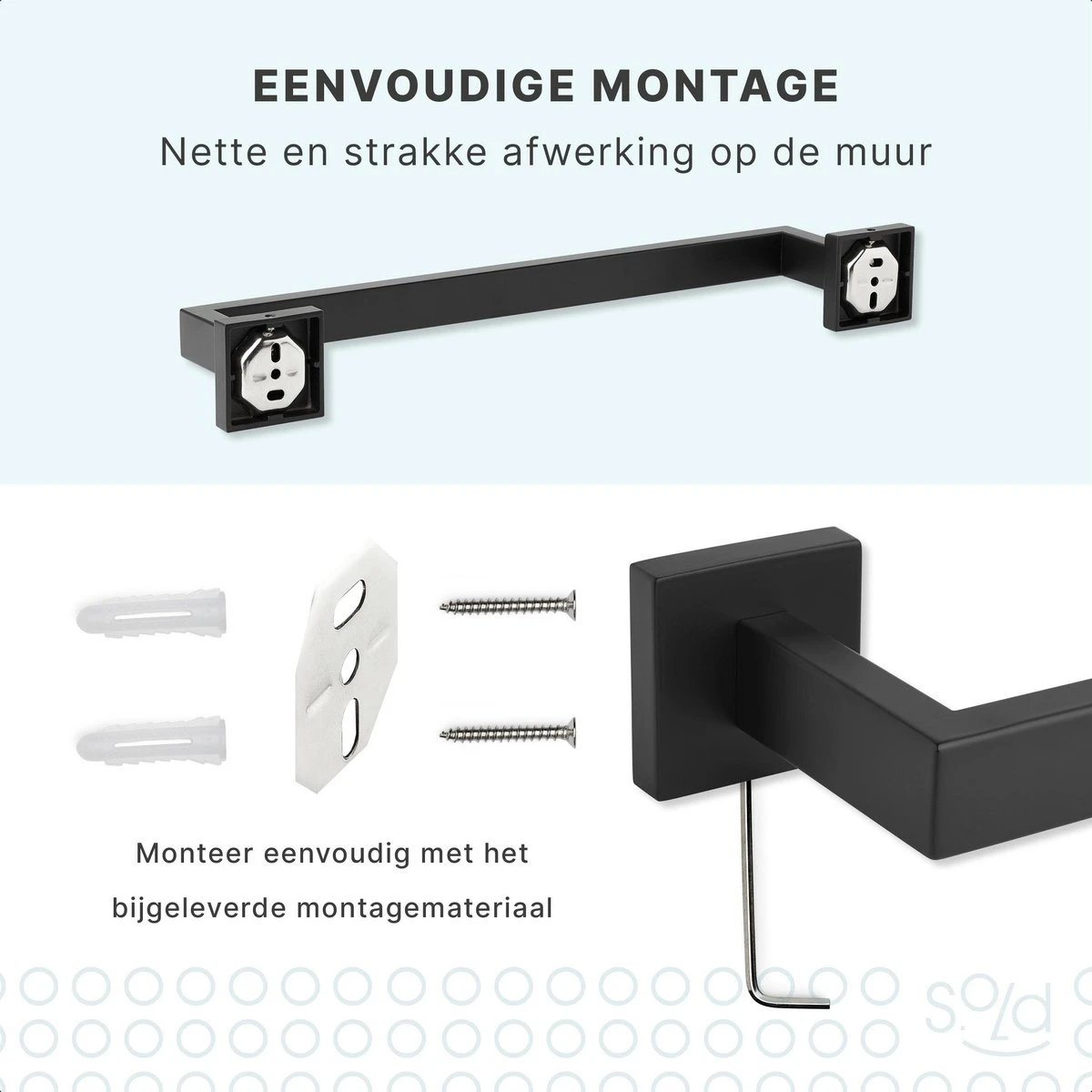 Handdoekrek - RVS - Badkameraccessoires - Keukenaccessoires - Mat Zwart - 40 Cm 4 Handdoekrek - RVS - Badkameraccessoires - Keukenaccessoires - Mat Zwart - 40 Cm - Afbeelding 4