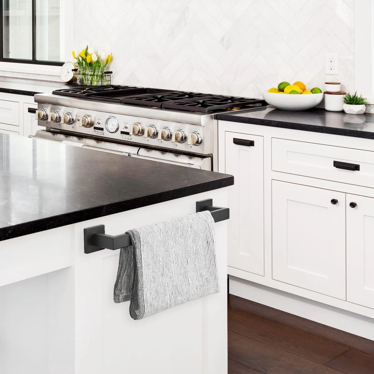 Handdoekrek - RVS - Badkameraccessoires - Keukenaccessoires - Mat Zwart - 40 Cm 5 Handdoekrek - RVS - Badkameraccessoires - Keukenaccessoires - Mat Zwart - 40 Cm - Afbeelding 5