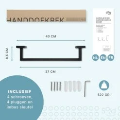 Handdoekrek - RVS - Badkameraccessoires - Keukenaccessoires - Mat Zwart - 40 Cm 14 Handdoekrek - RVS - Badkameraccessoires - Keukenaccessoires - Mat Zwart - 40 Cm -Badkamer Kast Winkel 1200x1200 1149