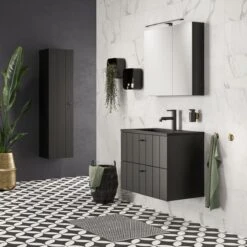 Tiger Tune - Handdoekhaak - Messing Geborsteld / Zwart -Badkamer Kast Winkel 1200x1200 1154