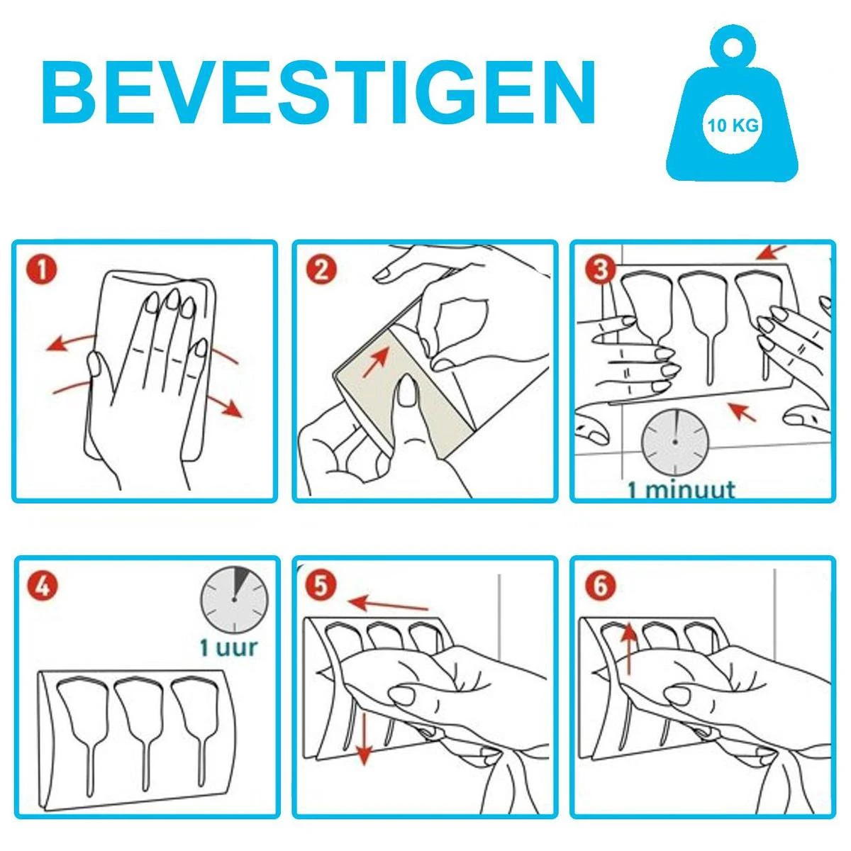 LifeGoods Handdoekhaakjes - Zelfklevend - Voor 3 Handdoeken - Handdoekklem - RVS - 1 Stuks 5 LifeGoods Handdoekhaakjes - Zelfklevend - Voor 3 Handdoeken - Handdoekklem - RVS - 1 Stuks - Afbeelding 5