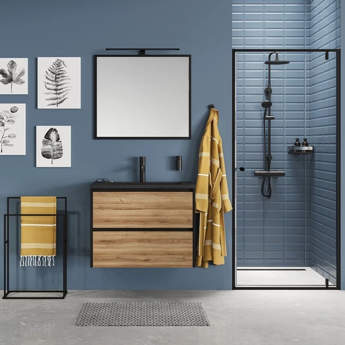 Sealskin Carré - Handdoekrek - 24 X 48 X 78,5 Cm - Vrijstaand - Zwart 5 Sealskin Carré - Handdoekrek - 24 X 48 X 78,5 Cm - Vrijstaand - Zwart - Afbeelding 5