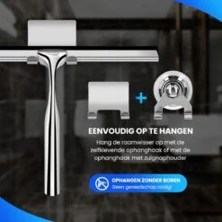 Douchewisser Met Ophangsysteem - Raamwisser - Raamtrekker - RVS - Extra Siliconen Strip -Badkamer Kast Winkel 1200x1200 1242