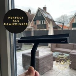 Fienosa Douchewisser Anti Kras Siliconen - Zachte Glashaak - Zwart -Badkamer Kast Winkel 1200x1200 1269