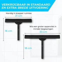 Minismus Douchewisser Met Magneethouder Ophangsysteem Zonder Boren - 21 Cm Breed - Zwart -Badkamer Kast Winkel 1200x1200 1292