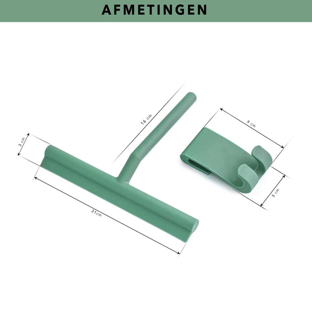 Douchewisser Groen Met Ophangsysteem- Badkamer Accessoires- Raamwisser- Trekker Douche- Silicone- 21cm X 16cm 2 Douchewisser Groen Met Ophangsysteem- Badkamer Accessoires- Raamwisser- Trekker Douche- Silicone- 21cm X 16cm - Afbeelding 2