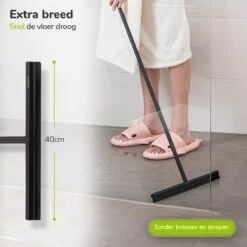 Vloerwisser - RVS - Vloertrekker Met Steel - Badkamer - Douchewisser Zwart - Douchetrekker -Badkamer Kast Winkel 1200x1200 1309