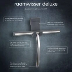 Sealskin Deluxe Raamwisser Inclusief Flexibele Glashaak - RVS Gepolijst -Badkamer Kast Winkel 1200x1200 1313