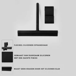 Douchewisser Zwart Met Ophangsysteem- Badkamer Accessoires- Raamwisser- Trekker Douche- Silicone- 21cm X 16cm -Badkamer Kast Winkel 1200x1200 1319