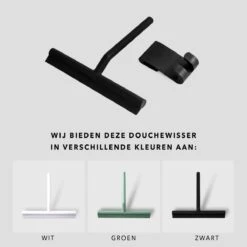 Douchewisser Zwart Met Ophangsysteem- Badkamer Accessoires- Raamwisser- Trekker Douche- Silicone- 21cm X 16cm -Badkamer Kast Winkel 1200x1200 1324