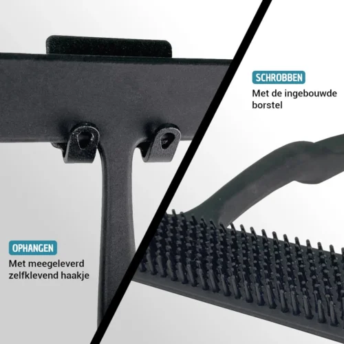 Vannons - Douchewisser Zwart - Douche Trekker Met Zelfklevende Ophanghaak - Met Borstel - Siliconen - Zwart 11 Vannons - Douchewisser Zwart - Douche Trekker Met Zelfklevende Ophanghaak - Met Borstel - Siliconen - Zwart -Badkamer Kast Winkel 1200x1200 1337