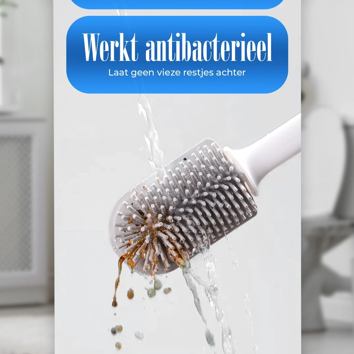 Flusive WC Borstel Met Houder Inclusief Ophangsysteem - Siliconen Toiletborstel - 2 Lifters - Flexibel - Zwart 2 Flusive WC Borstel Met Houder Inclusief Ophangsysteem - Siliconen Toiletborstel - 2 Lifters - Flexibel - Zwart - Afbeelding 2