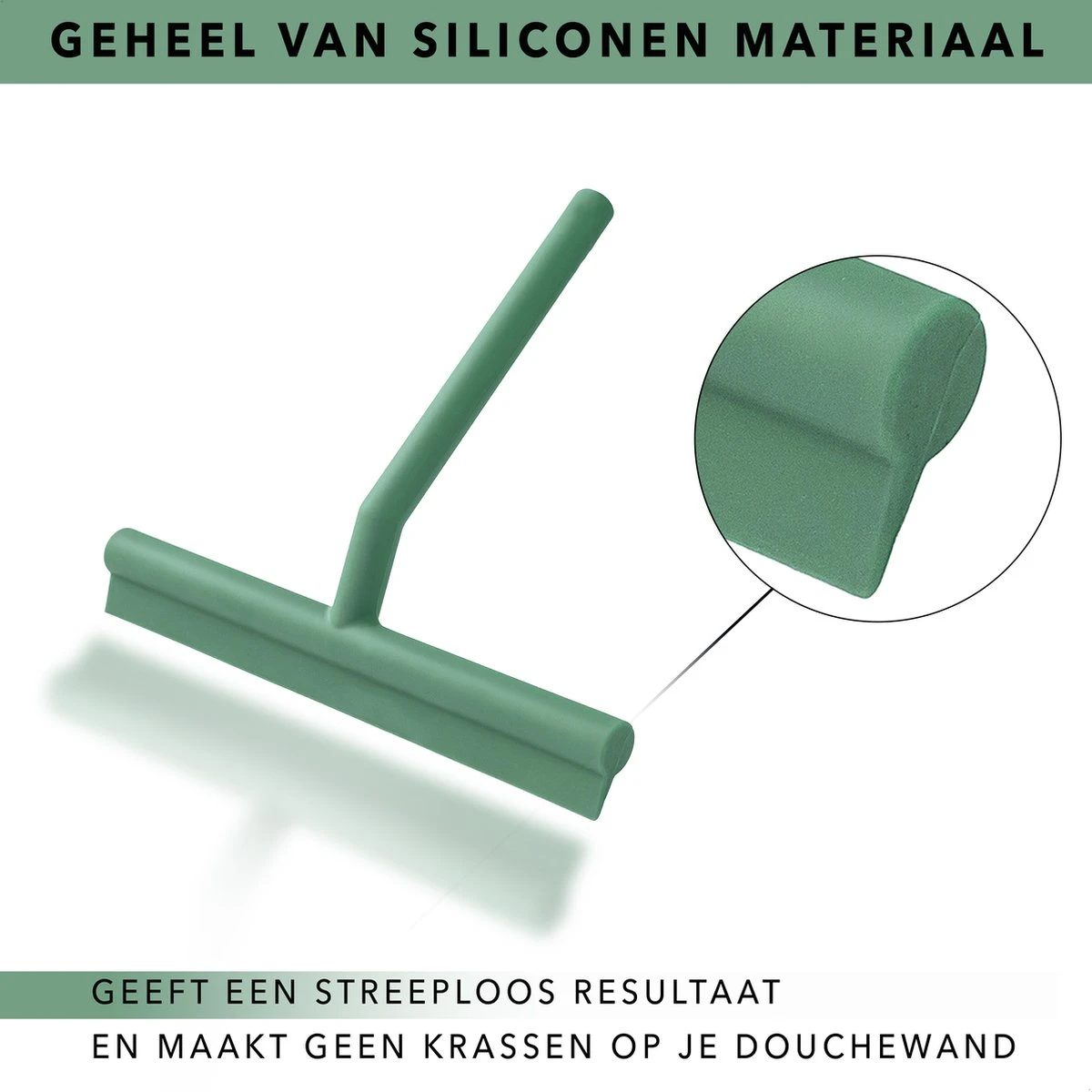 Douchewisser Groen Met Ophangsysteem- Badkamer Accessoires- Raamwisser- Trekker Douche- Silicone- 21cm X 16cm 6 Douchewisser Groen Met Ophangsysteem- Badkamer Accessoires- Raamwisser- Trekker Douche- Silicone- 21cm X 16cm - Afbeelding 6