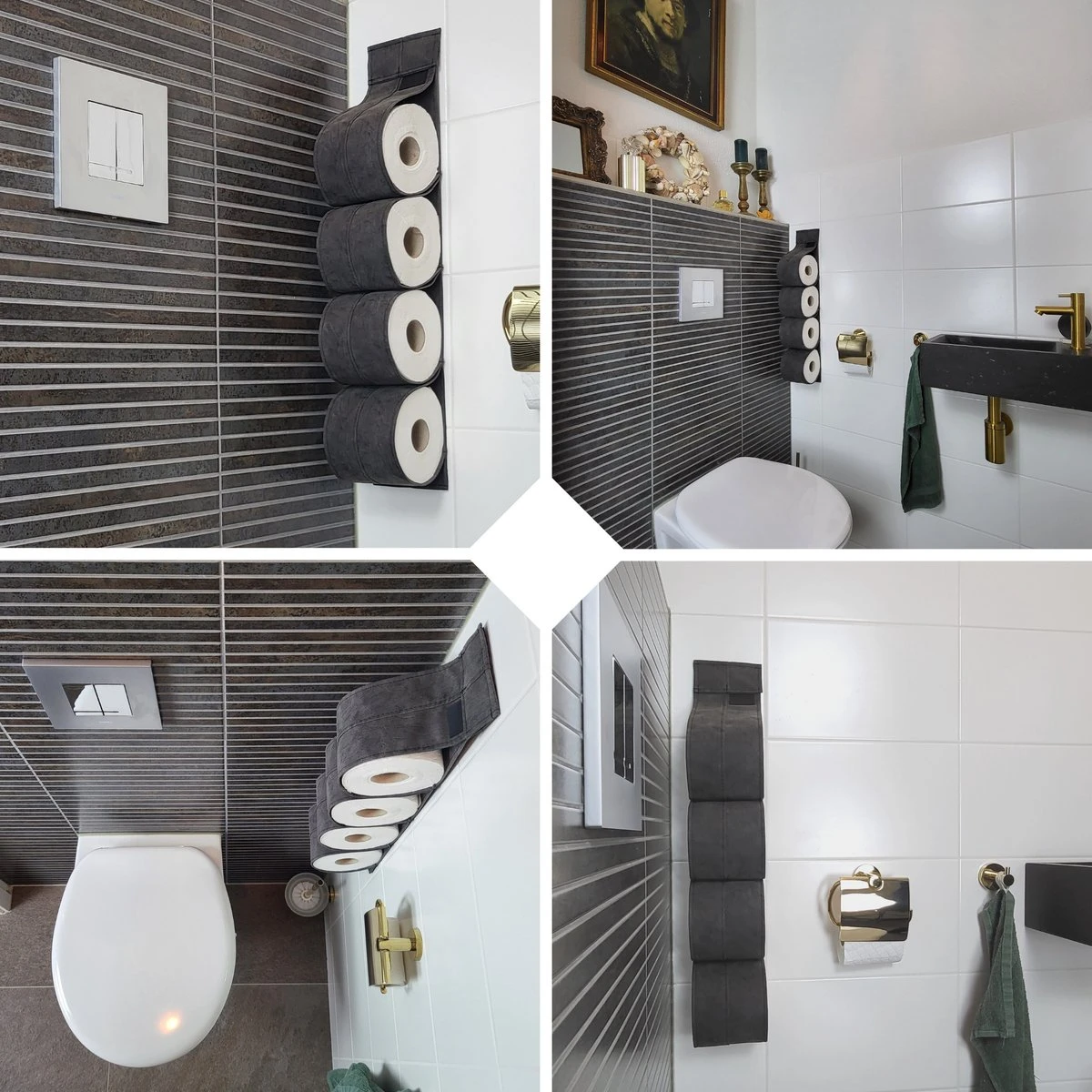 Reserverolhouder Hangend – Toiletrolhouder – Reserve Rolhouder – Zonder Boren – Rolhouder - Muur – Zwart - Antraciet - STOF & SPETTERVRIJ 10 Reserverolhouder Hangend – Toiletrolhouder – Reserve Rolhouder – Zonder Boren – Rolhouder - Muur – Zwart - Antraciet - STOF & SPETTERVRIJ - Afbeelding 10