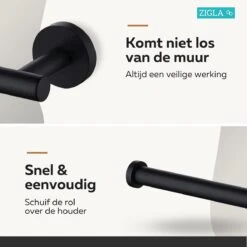 Zigla - WC Rolhouder – Toiletrolhouder – Toiletpapierhouder - WC Rol Houder – RVS – Zwart 15 Zigla - WC Rolhouder – Toiletrolhouder – Toiletpapierhouder - WC Rol Houder – RVS – Zwart -Badkamer Kast Winkel 1200x1200 142