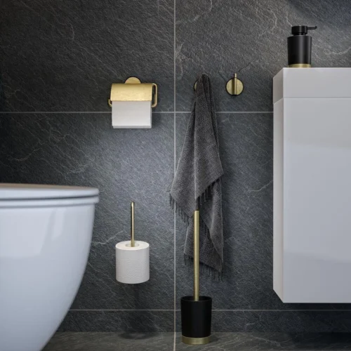 Tiger Tune - Toiletborstel Met Houder Vrijstaand - Messing Geborsteld / Zwart -Badkamer Kast Winkel 1200x1200 1432