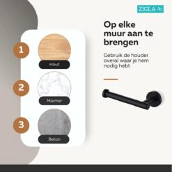 Zigla - WC Rolhouder – Toiletrolhouder – Toiletpapierhouder - WC Rol Houder – RVS – Zwart 17 Zigla - WC Rolhouder – Toiletrolhouder – Toiletpapierhouder - WC Rol Houder – RVS – Zwart -Badkamer Kast Winkel 1200x1200 144