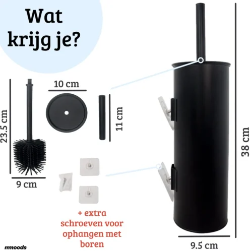 Mmoods WC Borstel Met Houder Hangend Zwart - Toiletborstel Siliconen Industrieel Design 15 Mmoods WC Borstel Met Houder Hangend Zwart - Toiletborstel Siliconen Industrieel Design -Badkamer Kast Winkel 1200x1200 1462