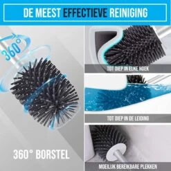 Strex Toiletborstel Siliconen Met Houder - Sneldrogend, Hygiënisch & Antibacteriële Werking - WC Borstel - Toilet Borstel Houder -Badkamer Kast Winkel 1200x1200 1467