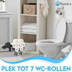 Sanics Reserverolhouder Vrijstaand - Hangend - Wandhouder - Hond - Zwart - Dier -Badkamer Kast Winkel 1200x1200 1472