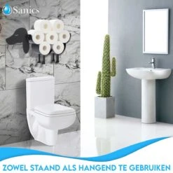 Sanics Reserverolhouder Vrijstaand - Hangend - Wandhouder - Hond - Zwart - Dier -Badkamer Kast Winkel 1200x1200 1473