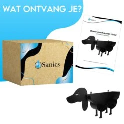 Sanics Reserverolhouder Vrijstaand - Hangend - Wandhouder - Hond - Zwart - Dier -Badkamer Kast Winkel 1200x1200 1474