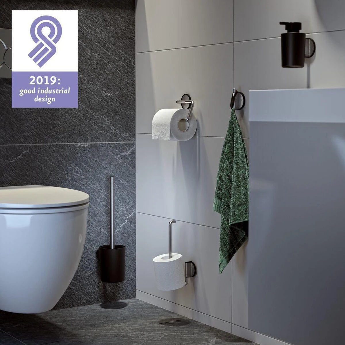 Tiger Tune - Toiletborstel Met Houder - RVS Geborsteld / Zwart 7 Tiger Tune - Toiletborstel Met Houder - RVS Geborsteld / Zwart - Afbeelding 7