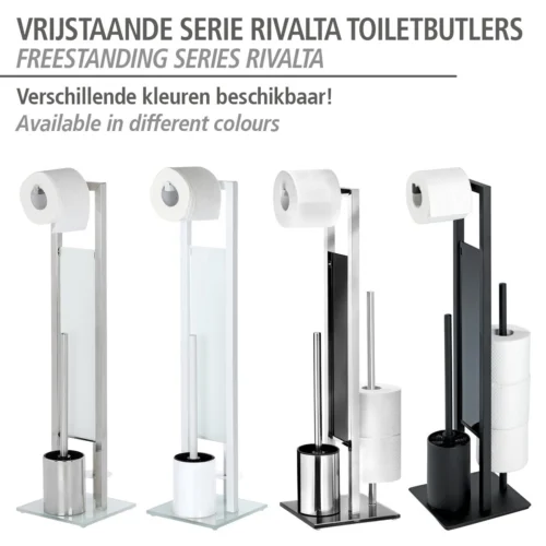 WENKO Toiletbutler Rivalta RVS Mat - Toiletborstel Met Houder, Toiletrolhouder En Reserverolhouder -Badkamer Kast Winkel 1200x1200 1492