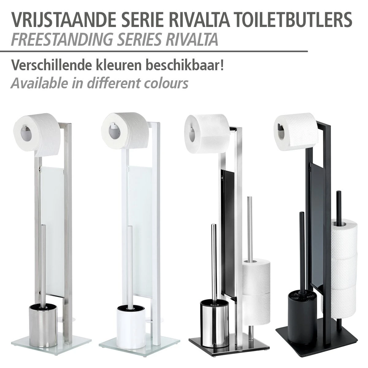 WENKO Toiletbutler Rivalta RVS Mat - Toiletborstel Met Houder, Toiletrolhouder En Reserverolhouder 15 WENKO Toiletbutler Rivalta RVS Mat - Toiletborstel Met Houder, Toiletrolhouder En Reserverolhouder - Afbeelding 15