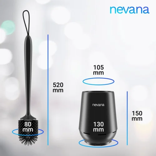 Toiletborstel Met Houder - WC Borstel - Vrijstaand - Siliconen - Zwart -Badkamer Kast Winkel 1200x1200 1513