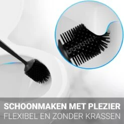 Toiletborstel Met Houder - WC Borstel - Vrijstaand - Siliconen - Zwart -Badkamer Kast Winkel 1200x1200 1514