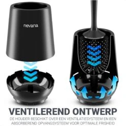 Toiletborstel Met Houder - WC Borstel - Vrijstaand - Siliconen - Zwart -Badkamer Kast Winkel 1200x1200 1516