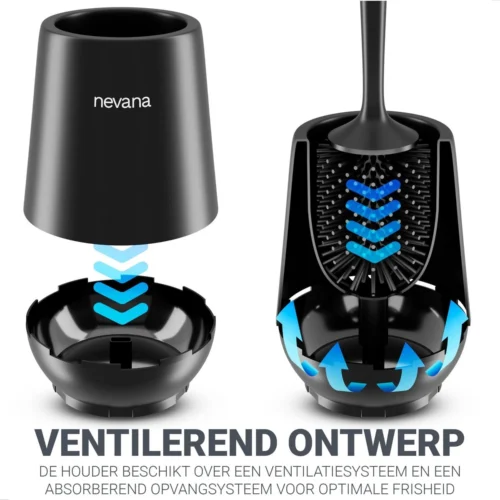 Toiletborstel Met Houder - WC Borstel - Vrijstaand - Siliconen - Zwart -Badkamer Kast Winkel 1200x1200 1516