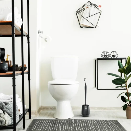 Toiletborstel Met Houder - WC Borstel - Vrijstaand - Siliconen - Zwart -Badkamer Kast Winkel 1200x1200 1517
