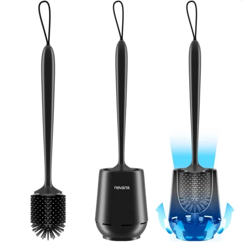 Toiletborstel Met Houder - WC Borstel - Vrijstaand - Siliconen - Zwart -Badkamer Kast Winkel 1200x1200 1518