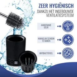 MM Brands Toiletborstel Met Houder - WC Borstel Vrijstaand En Hangend - Zwart -Badkamer Kast Winkel 1200x1200 1534