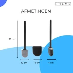 WC Borstel - Siliconen Borstel Met Houder - Hangend Met Plakstrip - Duurzaam Toilet Borstel - Zwart - Rheme -Badkamer Kast Winkel 1200x1200 1585