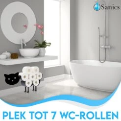 Sanics Reserverolhouder Vrijstaand - Hangend - Wandhouder - Kat - Zwart -Badkamer Kast Winkel 1200x1200 1642