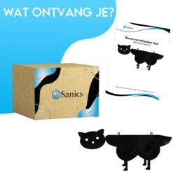 Sanics Reserverolhouder Vrijstaand - Hangend - Wandhouder - Kat - Zwart -Badkamer Kast Winkel 1200x1200 1643